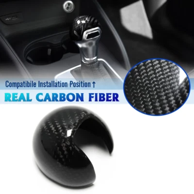 Cubierta de cabeza de perilla de cambio de marchas de fibra de carbono real para AUDI A3 S3 8V 2014-2018 Foto 1 de 4