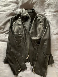 Kenneth Cole Womens Leather Moto Jacket Size Small In Black Excellent Condition - Picture 1 of 11