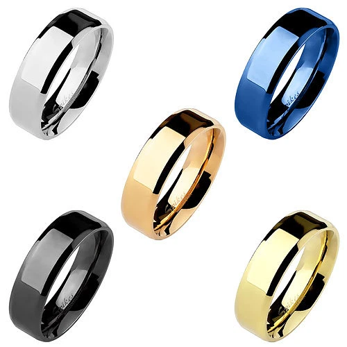 Farbiger Herren & Damen Edelstahl Partnerring Ring poliert Freundschaftsring - Bild 1 von 1