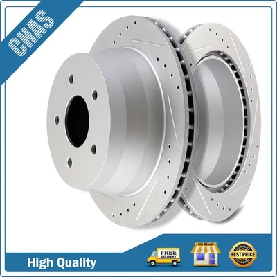 Rear Drilled And Slotted Brake Rotors For 1997-2004 Chevrolet S10 Blazer GMC - Image 1 of 4