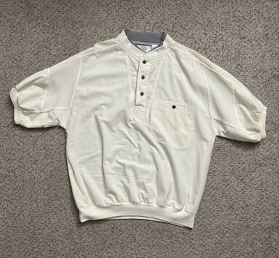 Camisa De Colección The Mens Store at Sears Para Hombre Talla Mediana Blanco Perla 1/4 Botón Foto 1 de 4