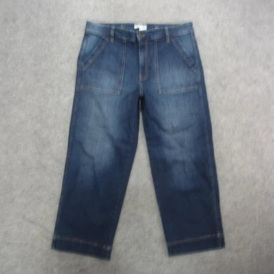 Orvis 牛仔女式 14 蓝色自然腰牛仔弹力休闲口袋 — 第 1/4 张图片