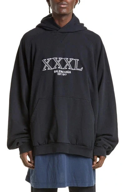 Sudadera con Capucha Balenciaga XXXL Estampado Gráfico Calce Grande Algodón Negra Talla L Foto 1 de 4