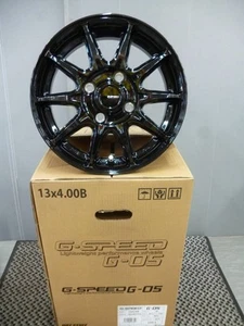 G.SPEED G05 13x4.0 +45 4x100 MBK Black Light Track Rims Kei Wheels 4 piece set - Picture 1 of 9
