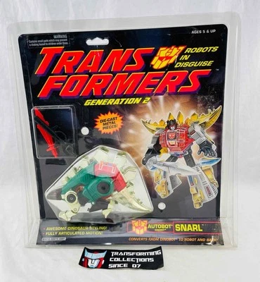 Transformers Original G2 1995 Dinobot Snarl Green MOSC Sealed - Image 1 of 2