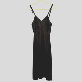 Vintage Sears Black Full Dress Slip Size 34 Tall Adjustable Straps