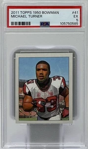 Michael Turner PSA 5 - 2011 Topps ‘1950 Bowman Style’ -Falcons, Chargers- Pop. 1 - Picture 1 of 6