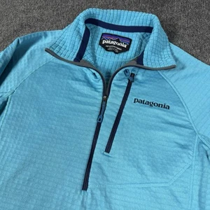 Patagonia Womens XS Capilene Light Blue Teal Base Layer 1/4 Zip Running Pullover - Picture 1 of 9