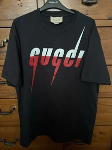 Gucci 3XL Black T-shirt With White And Red Logo - Picture 1 of 4