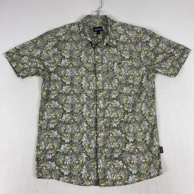 Patagonia Go To Shirt Mens Med Button Up Short Sleeve Garden Green Geometric EUC - Image 1 of 4