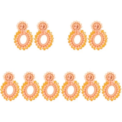  5 Pairs Ohrringe Boho Tropfen Böhmische Perlenohrringe Handgefertigte - Bild 1 von 4