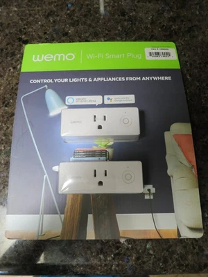 Wemo Smart Plug 2-pack WI-FI Work w/Alexa Google Assistant  Nest + NEW Sealed - Image 1 of 2