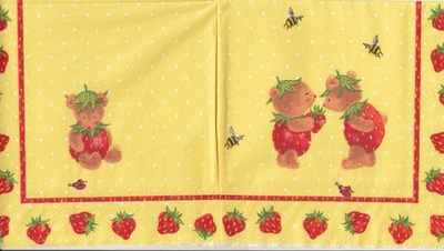 2 Tovaglioli di Carta Lunch Tovaglioli (G4-13) Carina Fragola - Orsi - Immagine 1 di 2