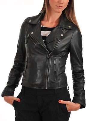 Fashion Vintage Women's Slim Leather Jacket Biker Motorcycle Short Coat U311 - Image 1 of 4