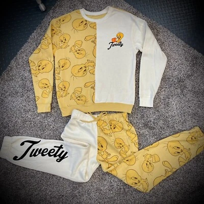 CONJUNTO DE MOLETOM E CALÇA DE MOLETOM FEMININA TWEETY BIRD 2 peças moletom Looney Tunes XS,S,M - Imagem 1 de 4