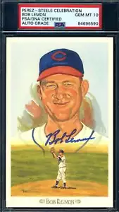 Bob Lemon Gem Mint 10 PSA DNA Signed Perez Steele Celebration Autograph - Picture 1 of 1