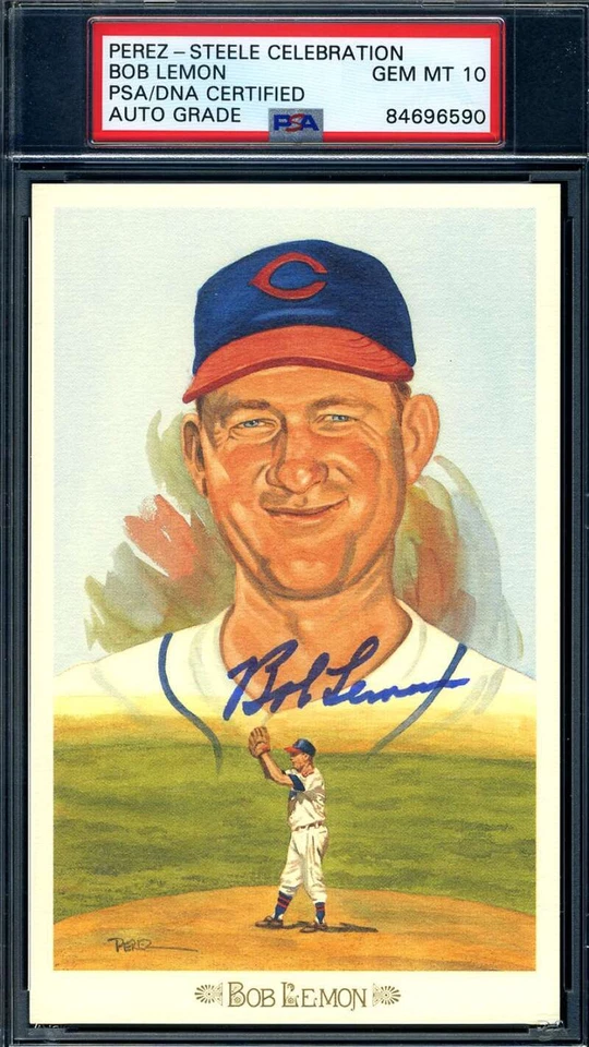 Bob Lemon Gem Mint 10 PSA DNA Signed Perez Steele Celebration Autograph - Image 1 of 1