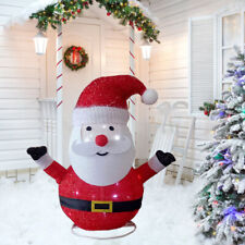 Cloth Christmas Ornaments Glow Santa Claus 45cm with LED Light for Indoor