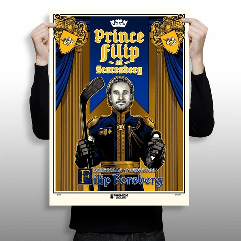 Nashville Predators Filip Forsberg "Prince" 18" x 24" Serigraph (Printer Proof) Cover