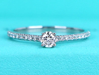 $3,455 Tiffany & Co Novo Platinum 0.27ct I VS1 Round Diamond Engagement Ring 8.5 - Image 1 of 4