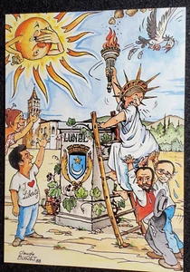 Freiheitsstatue Lunel (Hérault) Frankreich - Design Claude Buret - gestempelt - Bild 1 von 2