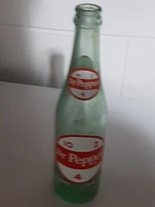 Vintage Dr Pepper Empty Bottle 10 Oz Clear Green Glass 10 2 4 Logo - Picture 1 of 8