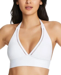 Top de bikini halter Bleu by Rod Beattie L48339 blanco detrás de las costuras talla 12 - Imagen 1 de 4