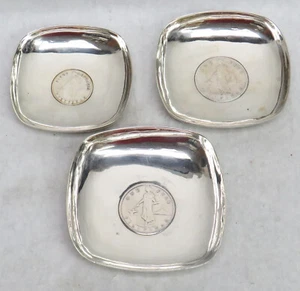 MARAVILLOSO (3) PLATOS DULCES MONEDA PLATA ESTERLINA FILIPINA 1908 - Imagen 1 de 4