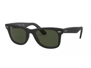 Ray-Ban Sunglasses RB2140F WAYFARER 901S Black-matt green G15 Unisex - Picture 1 of 5