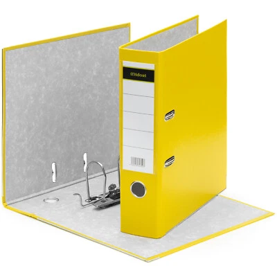 MIDORI © 10 x Ordner A4 8 cm PP Kunststoff Gelb Aktenordner Briefordner Breit 80 mm
