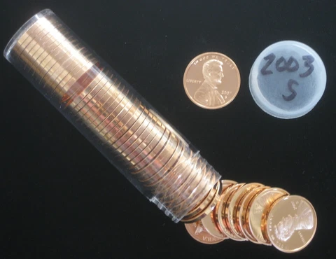 2003-S Proof Lincoln Cent 50pc Roll Cover