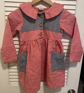 buster brown girls red and blue plaid dress size 6X - Picture 1 of 8