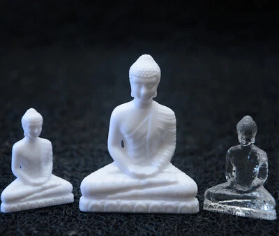 Buddha Statues Concentration Style White Crystal Figurine Car Dashboard Decor - Image 1 of 4