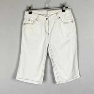 Hanna Andersson Little Girls Bermuda Jean Shorts 140 US Size 10 Off-White Cotton - Picture 1 of 10
