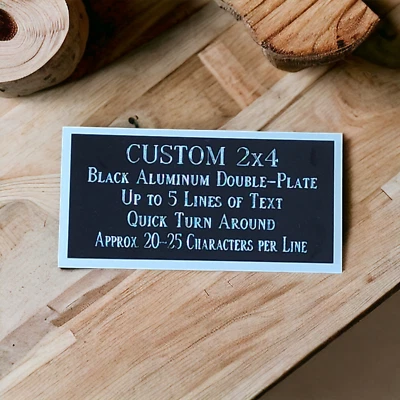 2"x4" Aluminum Double Plate FREE Engraving Name Plate/Plaque Award-Trophy - Image 1 of 3