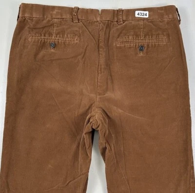 Pantalones de pana Lands' End para hombre calce a medida 36x34 marrón fino ballena 100 % algodón Foto 1 de 4