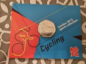 Carded Royal Mint BU 50p Olympic coin CYCLING UK POWERSELLER - Picture 1 of 2