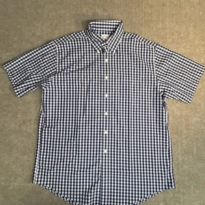 Brooks Brothers Sport Shirt Mens Large Blue Plaid Button Down Pocket All Cotton - Picture 1 of 7