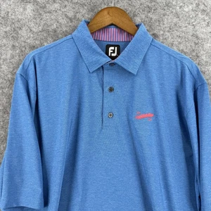FootJoy Shirt Mens XL Blue 1926 Feather Embroidery Golf Polo Stretch Lightweight - Picture 1 of 14