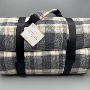 Pottery Barn Plaid Throw Picnic Blanket Flannel Outdoor Kid Baby Waterproof Soft - Picture 1 of 6