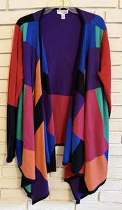 Cardigan Attitudes by Renee Colorblock cascata aperto taglia XL colorato, città - Foto 1 di 5