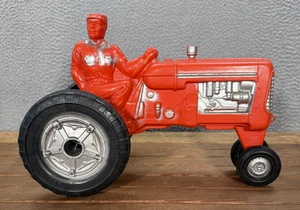 Vintage Empire Blow Mold Tractor Red Plastic Farm Toy 1970s Made In USA - Picture 1 of 15