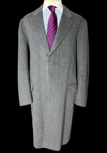 Men’s Brioni Grey Overcoat XXL Flannel Wool Unlined Luxury - Picture 1 of 15