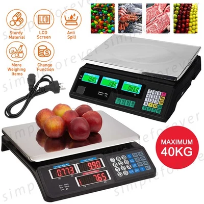 New Electronic Digital Kitchen Scale Commercial Shop 40KG 1g Food Weight Scales - image 1 of 4