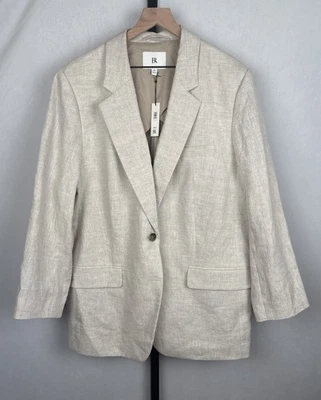 NEW Banana Republic Lina Relaxed Linen Blazer Size 18 Cream Minimalist Timeless - Image 1 of 4