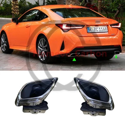 ✨Un par de cubiertas de tubo de silenciador de escape trasero de acero inoxidable para Lexus RC350 2015-19 Foto 1 de 4