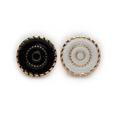 5pcs Enamel Circle Retro Metal Shank Button Sewing Decor Accessories Coat Jacket - Image 1 of 3