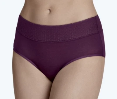 JOCKEY Soft Touch Lace Waist Plum Purple Modern Brief Panty Womens M XL 2XL 3XL - Image 1 of 4