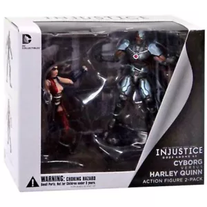 INJUSTICE CYBORG VS. HARLEY QUINN 3 3/4-INCH ACTION FIGURE 2-PACK - Foto 1 di 2