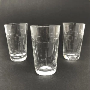 Vtg MCM Aperitif Vodka Shot Glasses - Set of 3 Cut Glass Barware - Picture 1 of 9